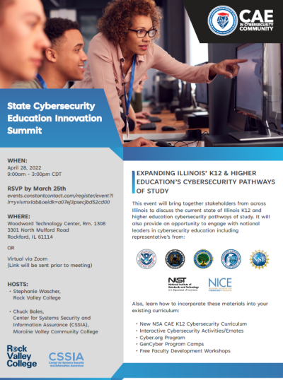 Illiniois K12 Cybersecurity Innovation Summit Meeting Flyer